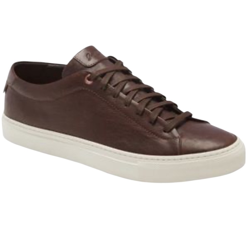 Good Man Brand edge low top lace up sneaker in brown leather Made in Italy